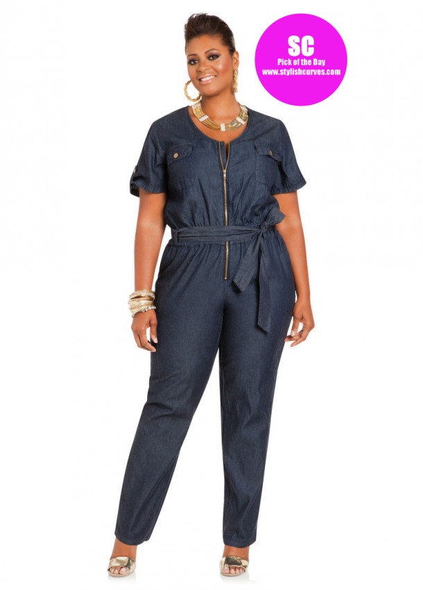 AShley Stewart plus size denim jumpsuit