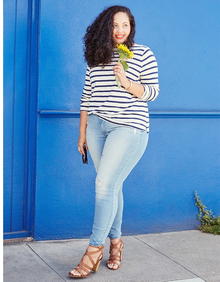 GIrl with curves old navy denim campaign