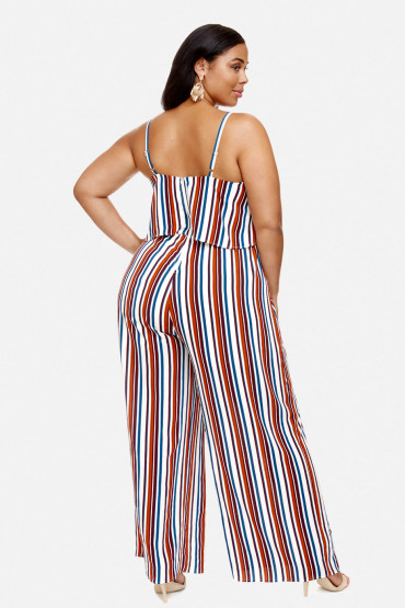 Fashion to FIGURE STRIPED PLUS SIZE JUMPSUIT