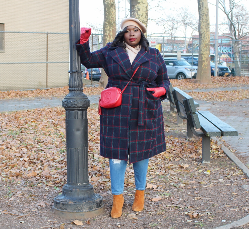 how to accessorize winter coats for plus size women