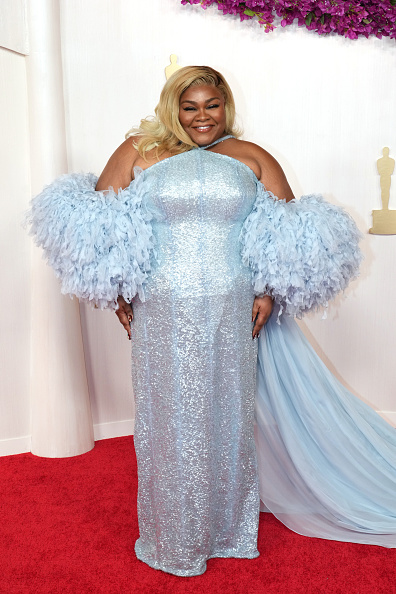 Oscar winner Da'vine Joy's style on the red carpet in custom Louis Vuitton . 